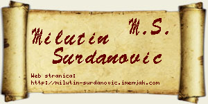 Milutin Surdanović vizit kartica